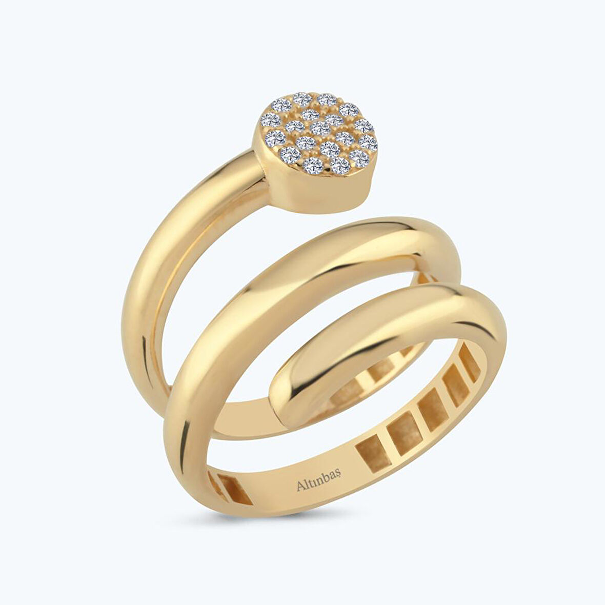 Altın Taşlı Dolama Yüzük