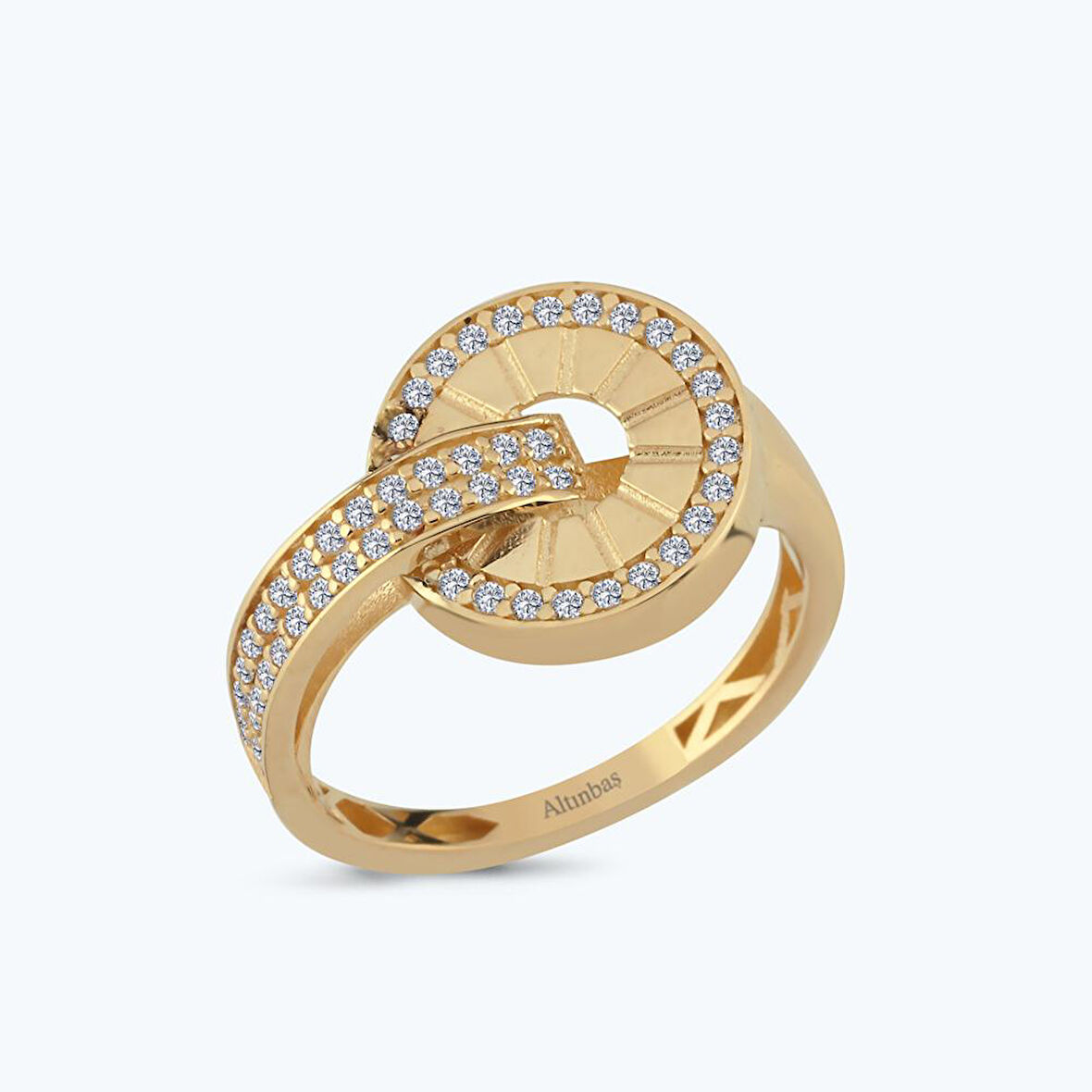 Altın Taşlı Yuvarlak Yüzük