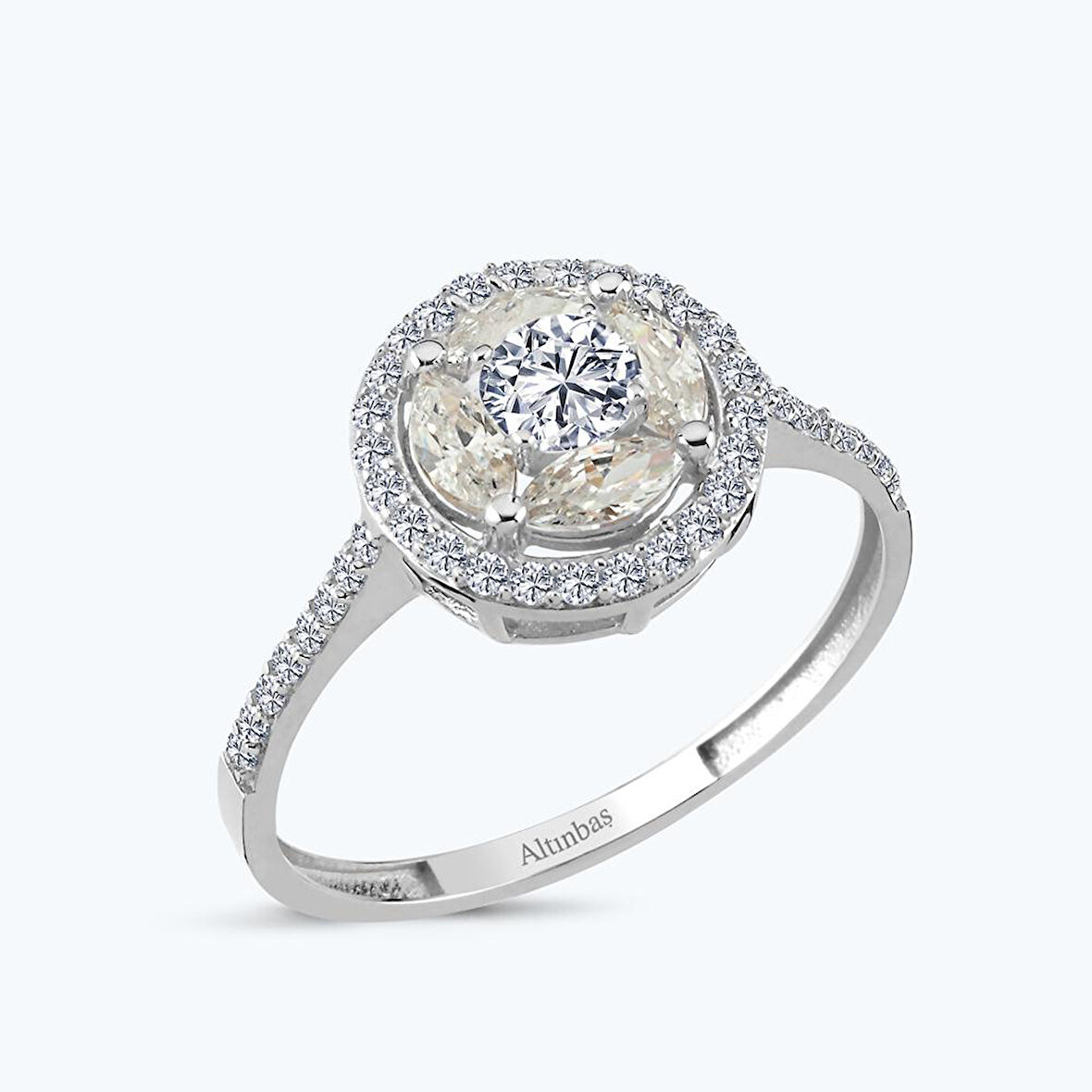 Altın Markiz Taş Yuvarlak Yüzük