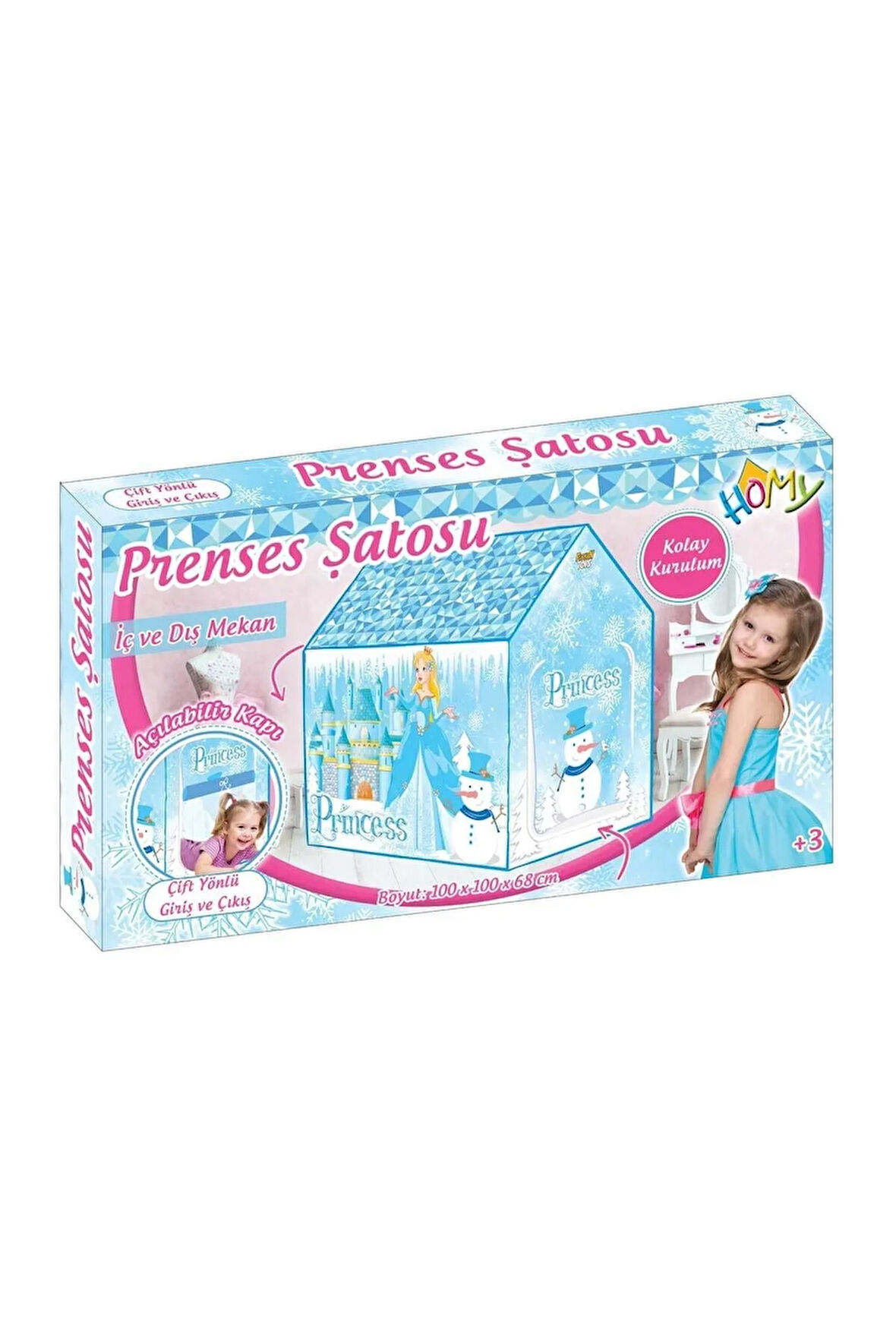 Oyuncak Çadır Prenses Şatosu Oyun Çadırı Oyun Alanı Oyun Evi 100 X 68 X 68 Cm Oyuncak Çadır Prenses