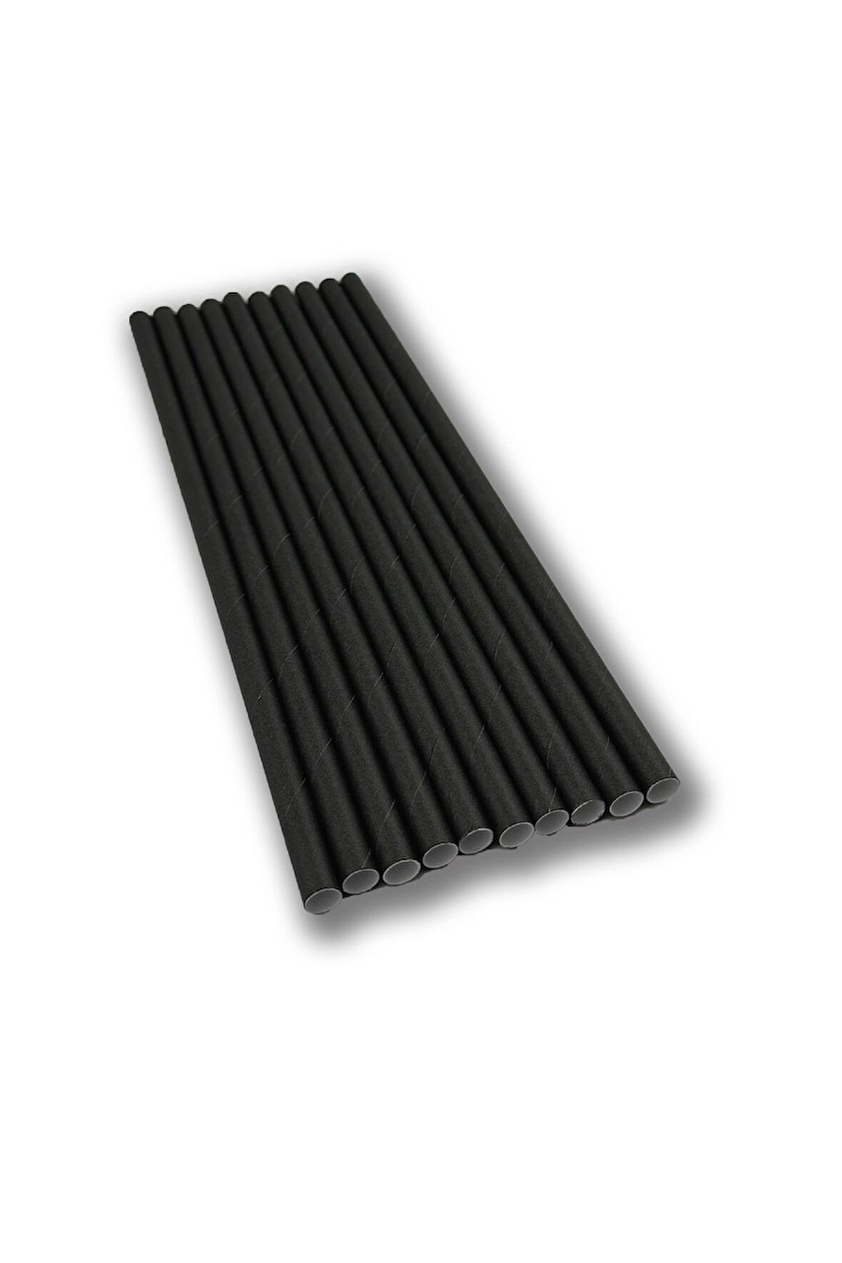 Kağıt Kaplı Siyah Kağıt Pipet 300 Adet