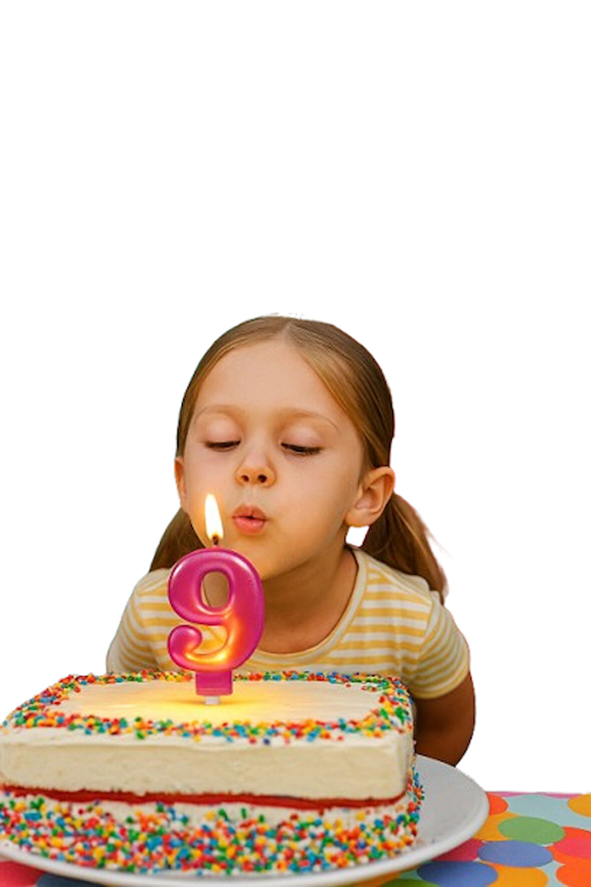 Mum Fuşya Pembe ışıltılı 9 Yaş mumu Koyu Pembe 8cm büyük doğum günü mumu