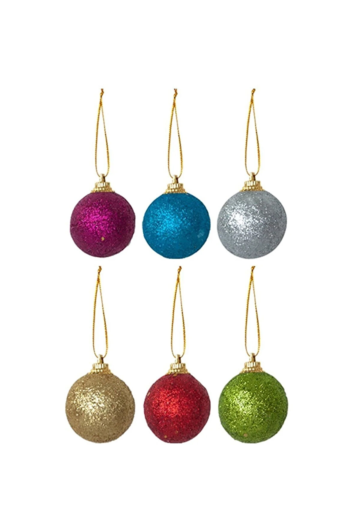 4 Cm Ağaç Süsleme Topları 6lı Renkli