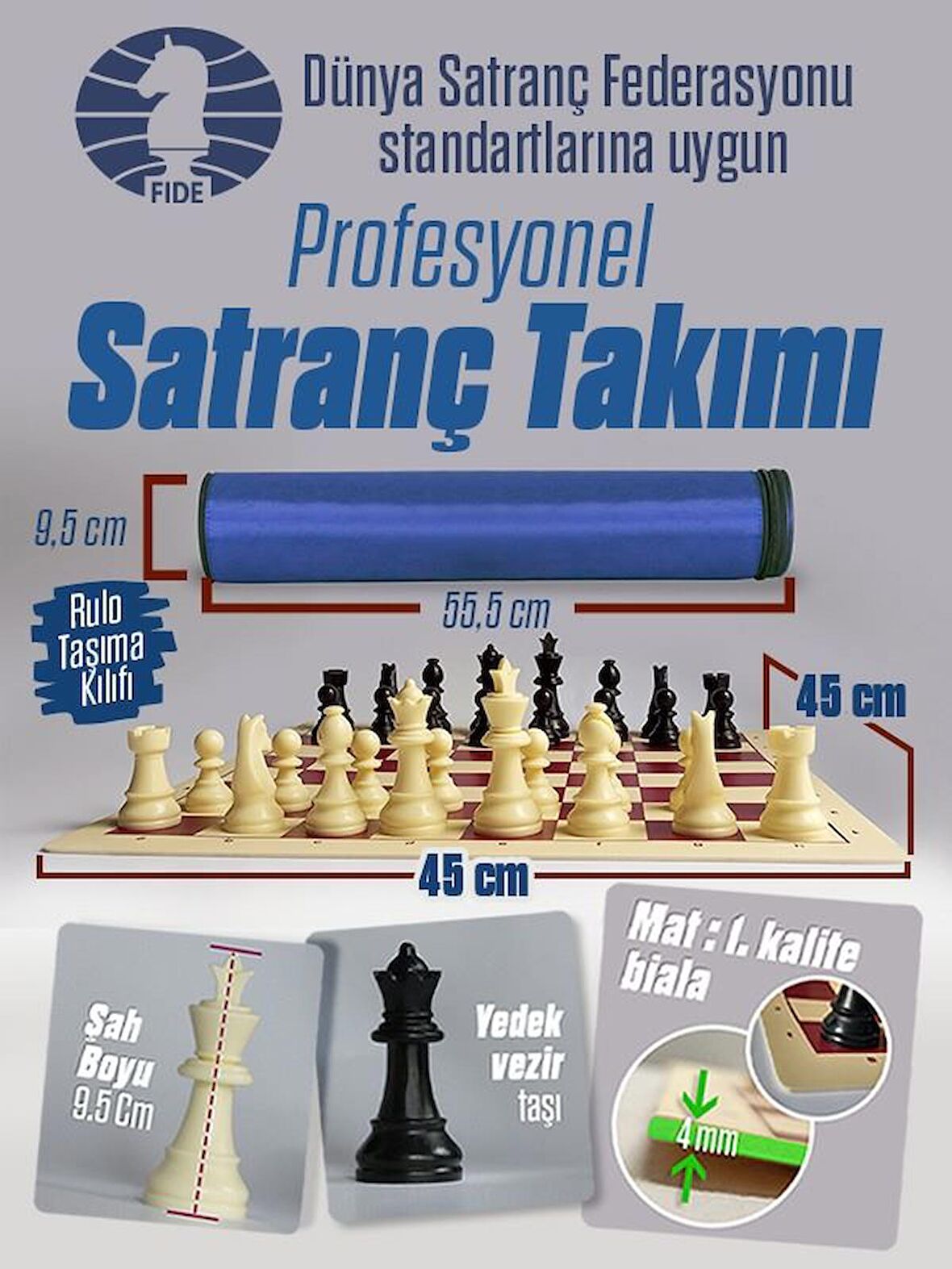 Profesyonel Satranç Takımı (Yedek Vezirli)