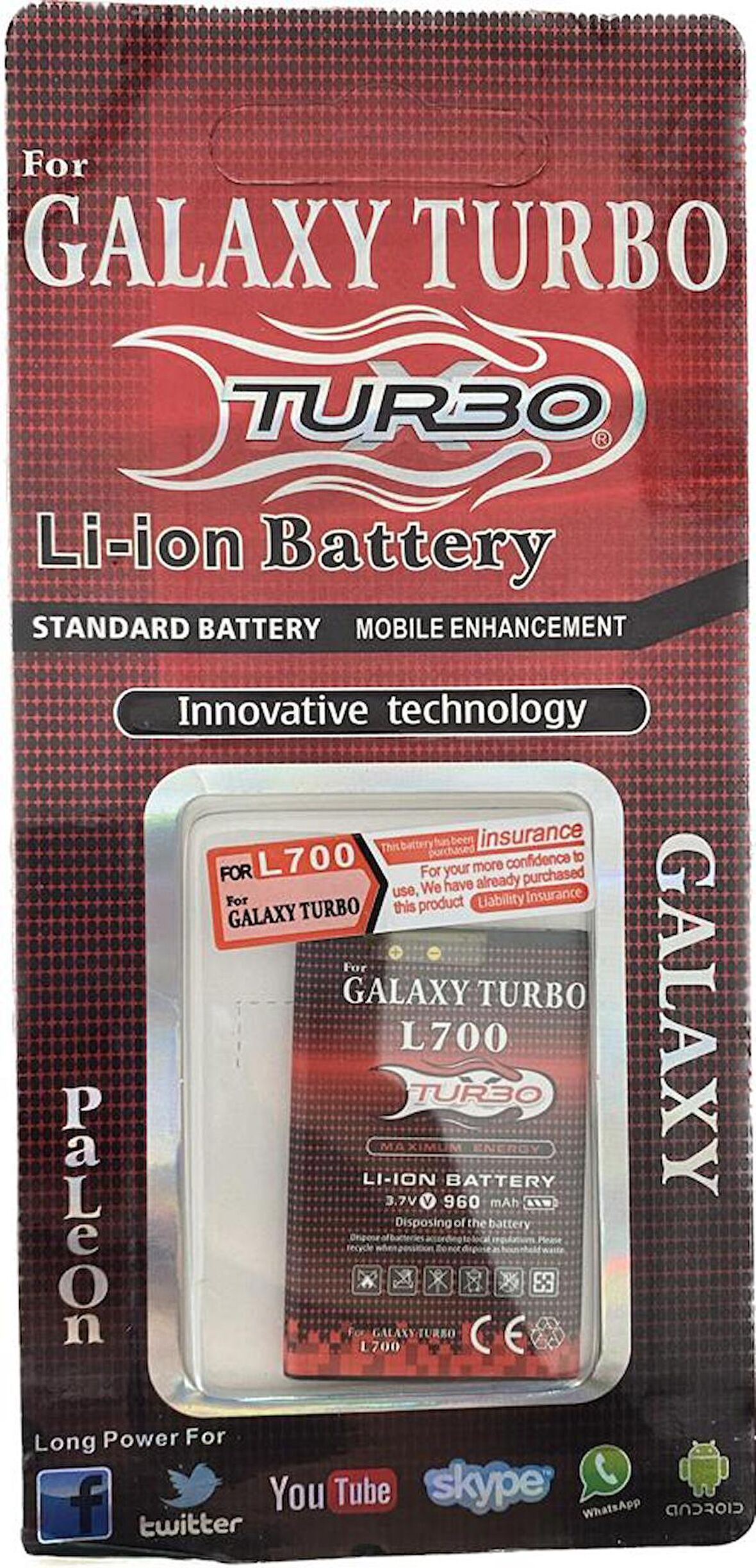 Samsung L700 Batarya (TURBO) L700 S5611 S3650 C3510 S5620 Batarya 1000 mAh C-1017