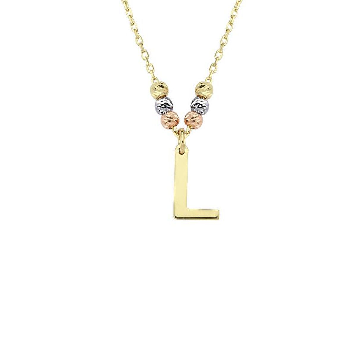 Altın L Harfi Kolye