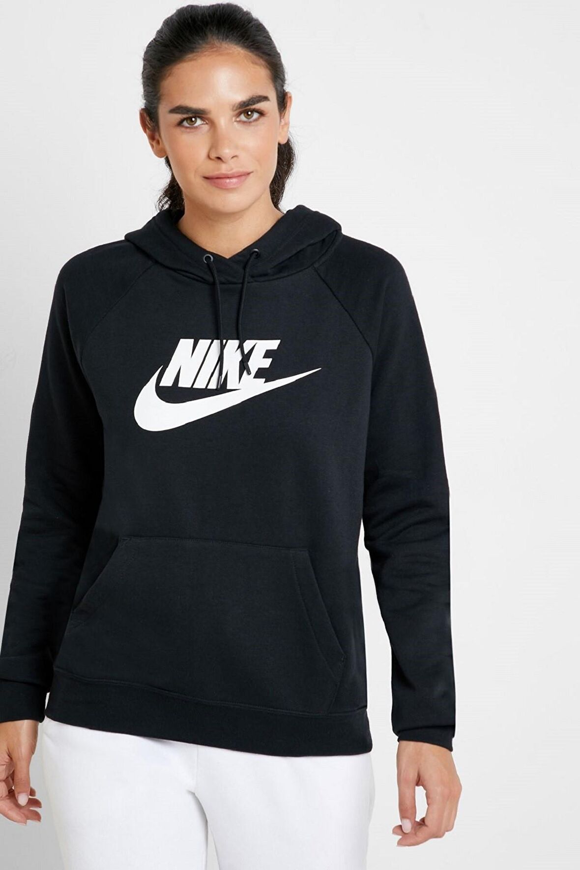 Nike Sportswear Essential Fleece Hoodie Kapüşonlu Siyah Sweatshirt