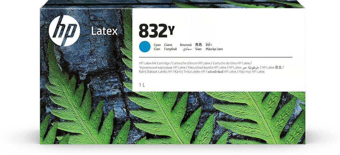Feyza Bilişim® HP 832Y 1 litrelik Cyan Latex Orijinal Mürekkep Kartuşu (4UV06A)