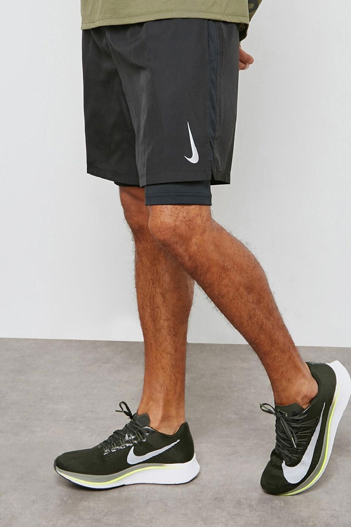 Nike Challenger7 2 in 1 Running Shorts Taytlı Siyah Koşu Şortu