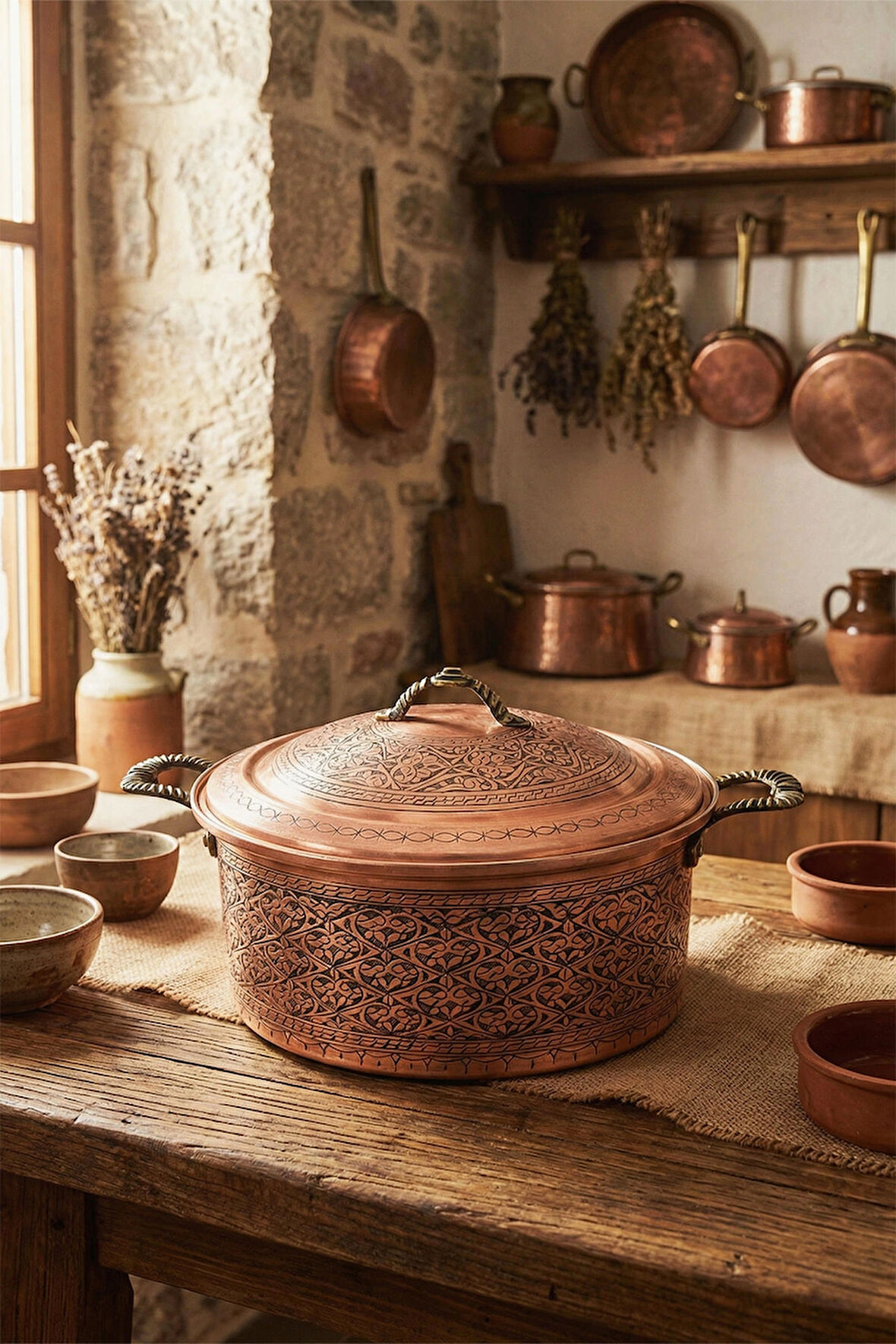 Handygoo Sultan’s Feast Özel El Oyması Bakır Tencere