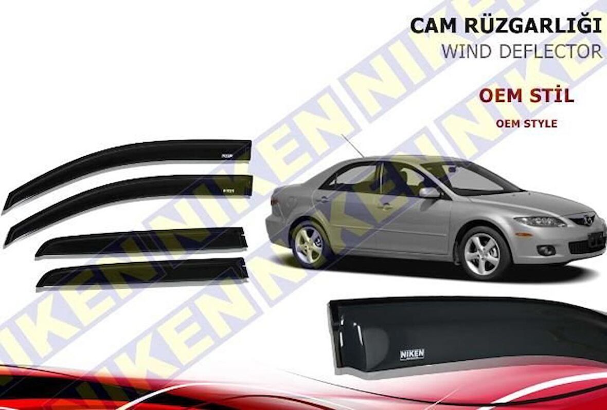Mazda 6 Cam Rüzgarlığı 2008-2012 Arası Niken (Kromsuz Model)