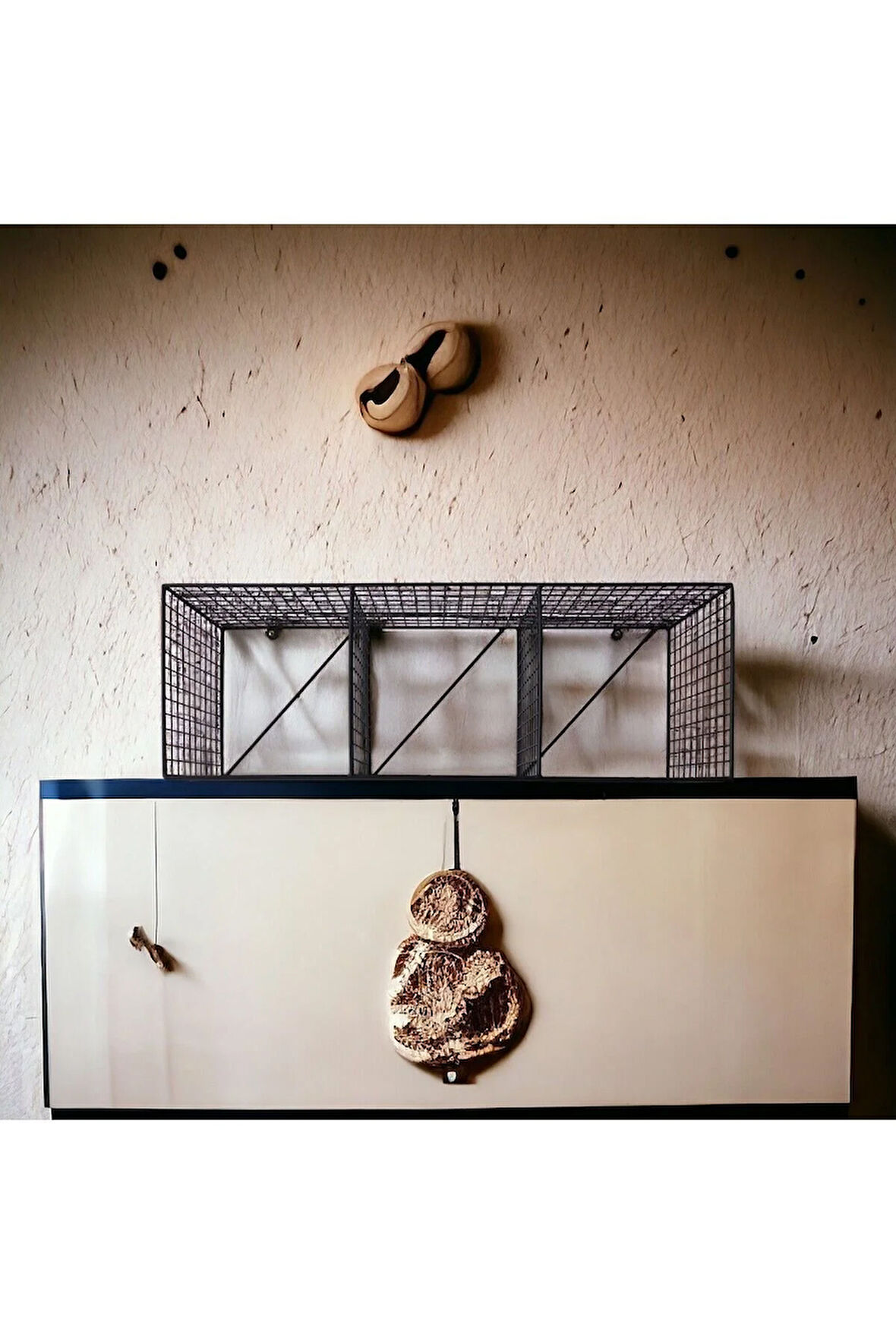 90x28x23 İskandinav 3 Gözlü YATAY Çok Amaçlı Dekoratif Duvar Kitaplığı/Duvar Rafı