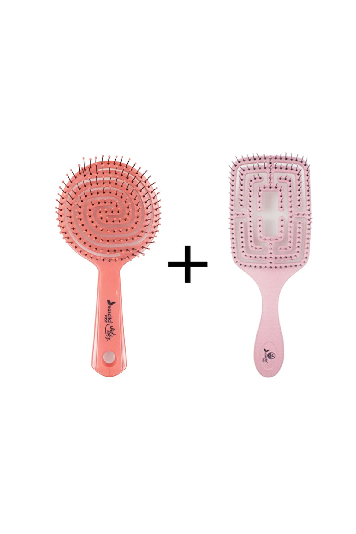 Pro Üç Boyutlu Oval Saç Fırçası 02+ Pro Vegan Açma/tarama Fırçası – 09 Pembe