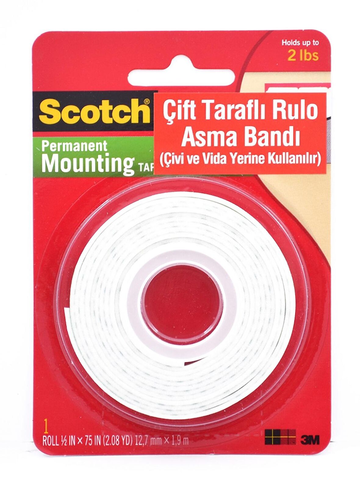 Scotch 110 Çift Taraflı Köpük Rulo Asma Bandı