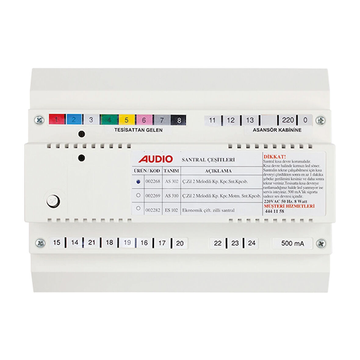 AUDIO 002268 Bus Plus As 302 Santral (Kapıcılı Çift Zilli 2 Melodili)– Beyaz Şase