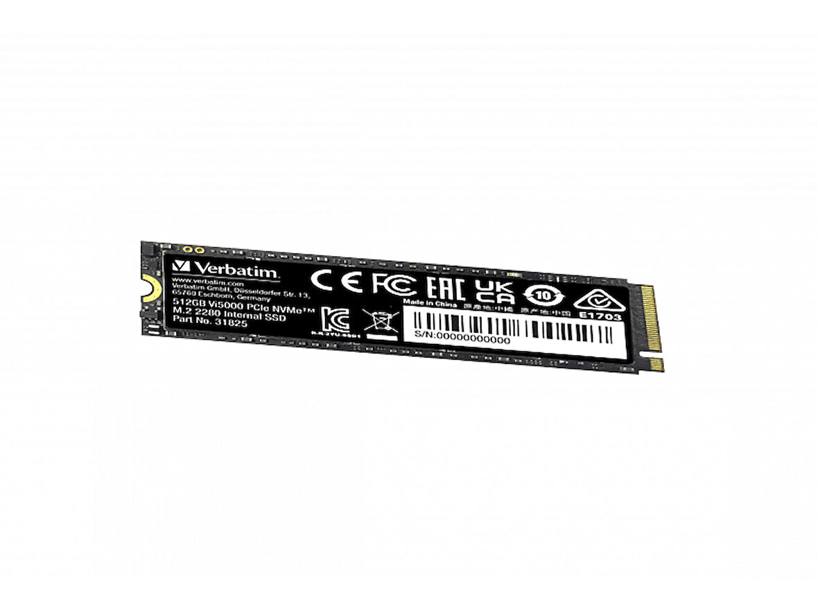 VERBATIM Vi5000 PCIE4 NVME M.2 512 GB Dahili SSDSiyah