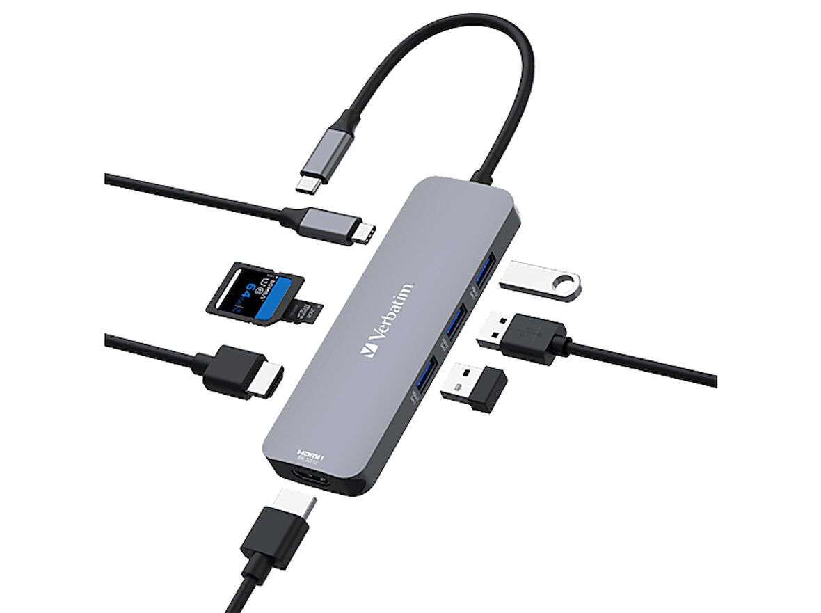 VERBATIM 32151 USB-C Pro Multiport Hub 8 Port CMH-08 USB Çoklayıcı