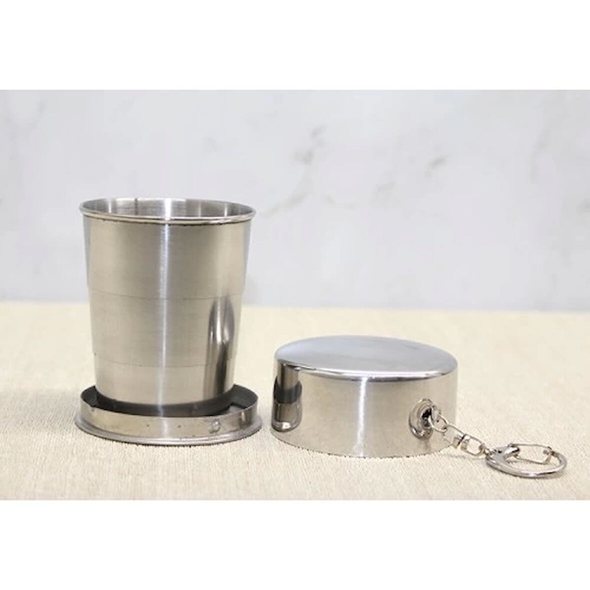 Katlanabilir Tekli Paslanmaz Çelik Shot Bardak 7 cm