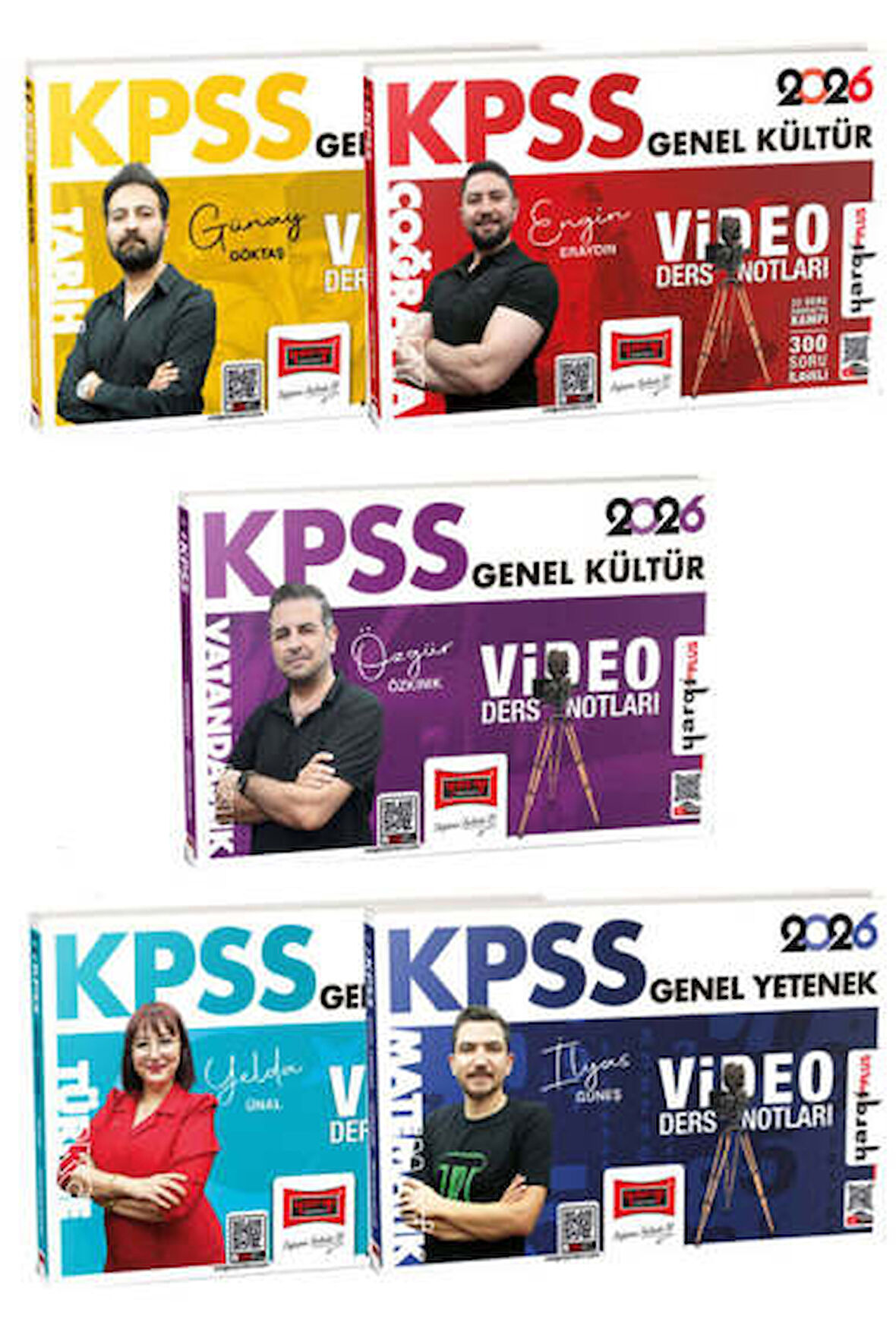 Yargı Yayınları 2026 KPSS GK-GY Tüm Dersler Video Ders Notları Seti (5 Kitap)