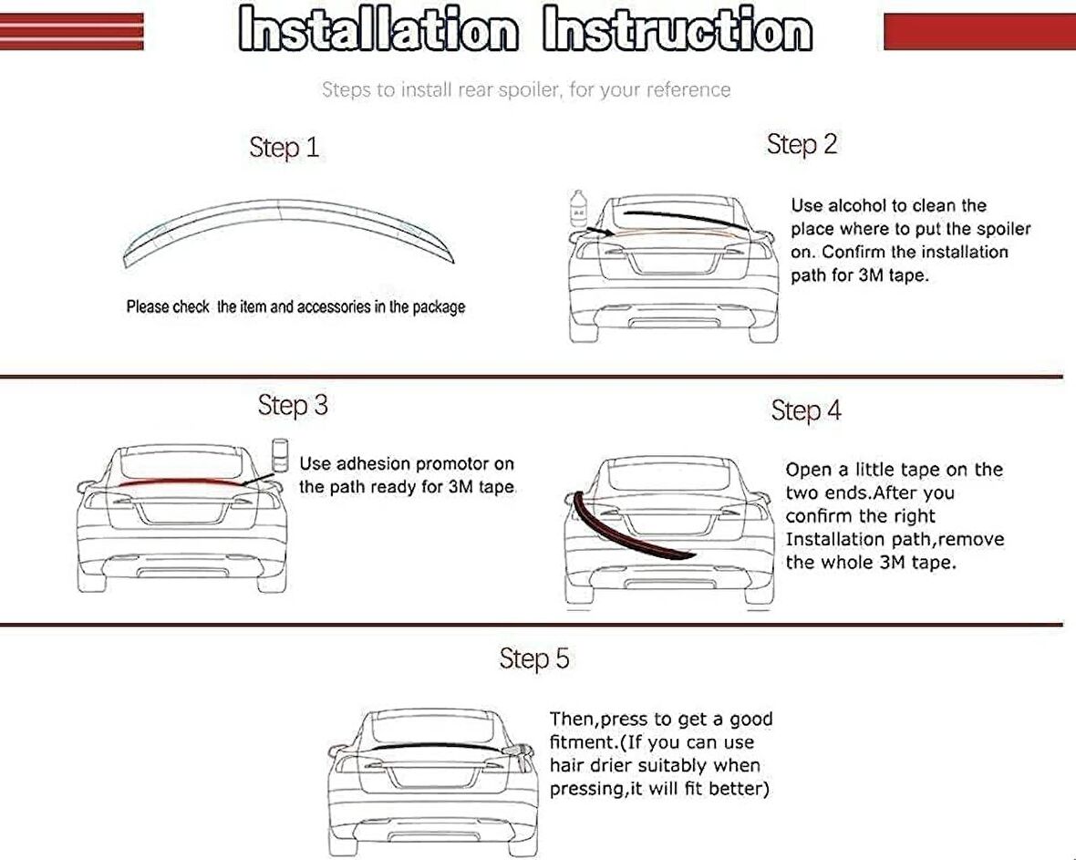 Audi A3 Sedan Boyalı Spoiler 2020+ sonrası modeller (Pianoblack)