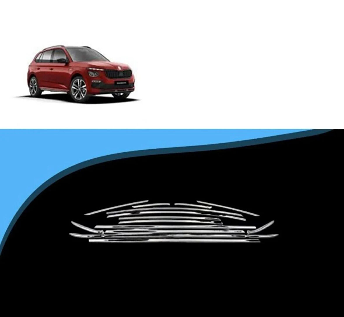 Skoda Kamiq Krom Cam Çerçevesi Tamtur 2021+ 12 parça