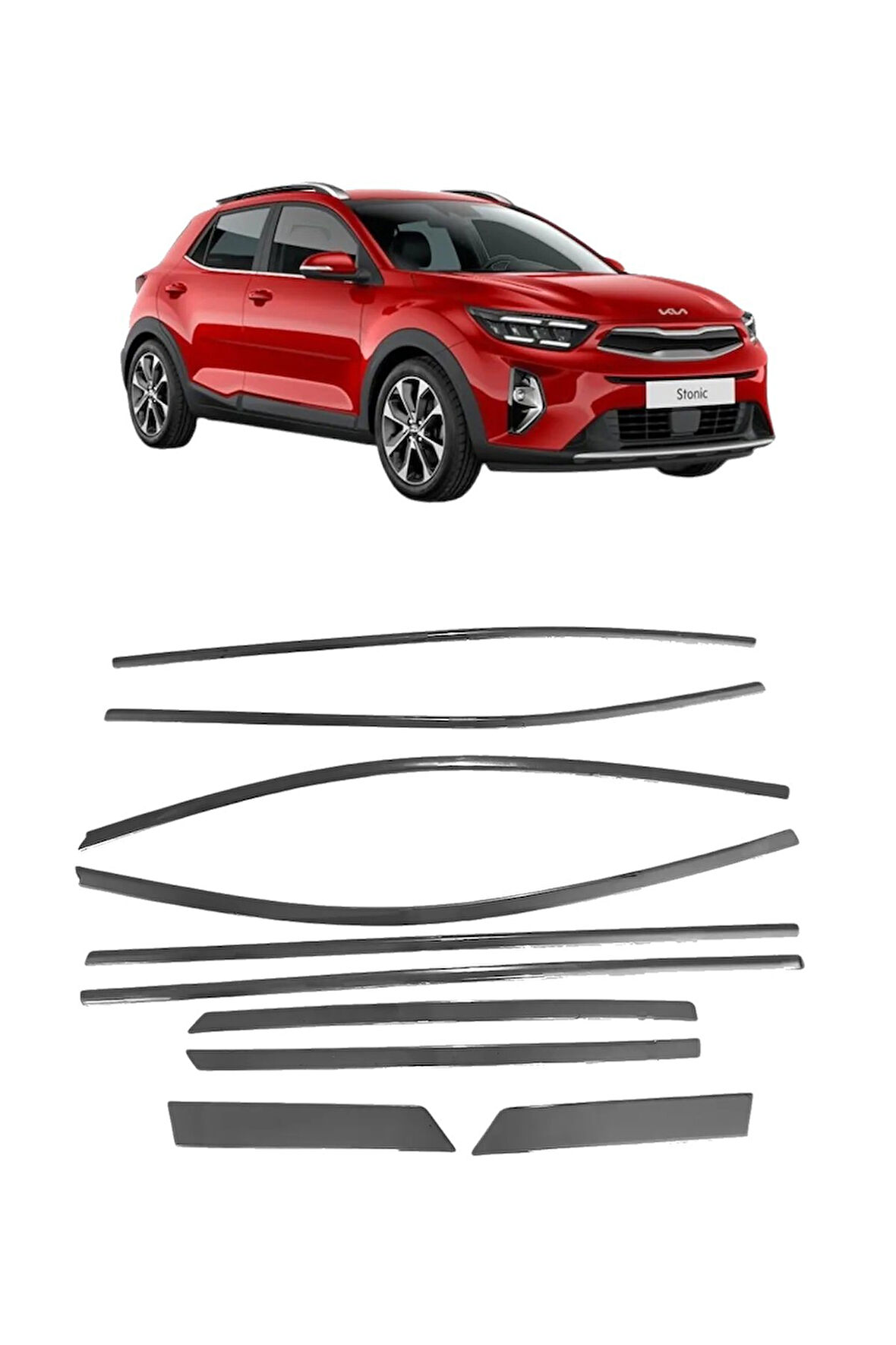 Kia Stonic Krom Cam Çerçevesi Tamtur 2018+ sonrası 10 parça