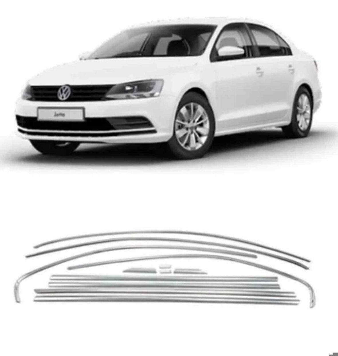 Vw Jetta Cam Çerçeve Çıtası Nikelajı Komple 2011-2020 Arası