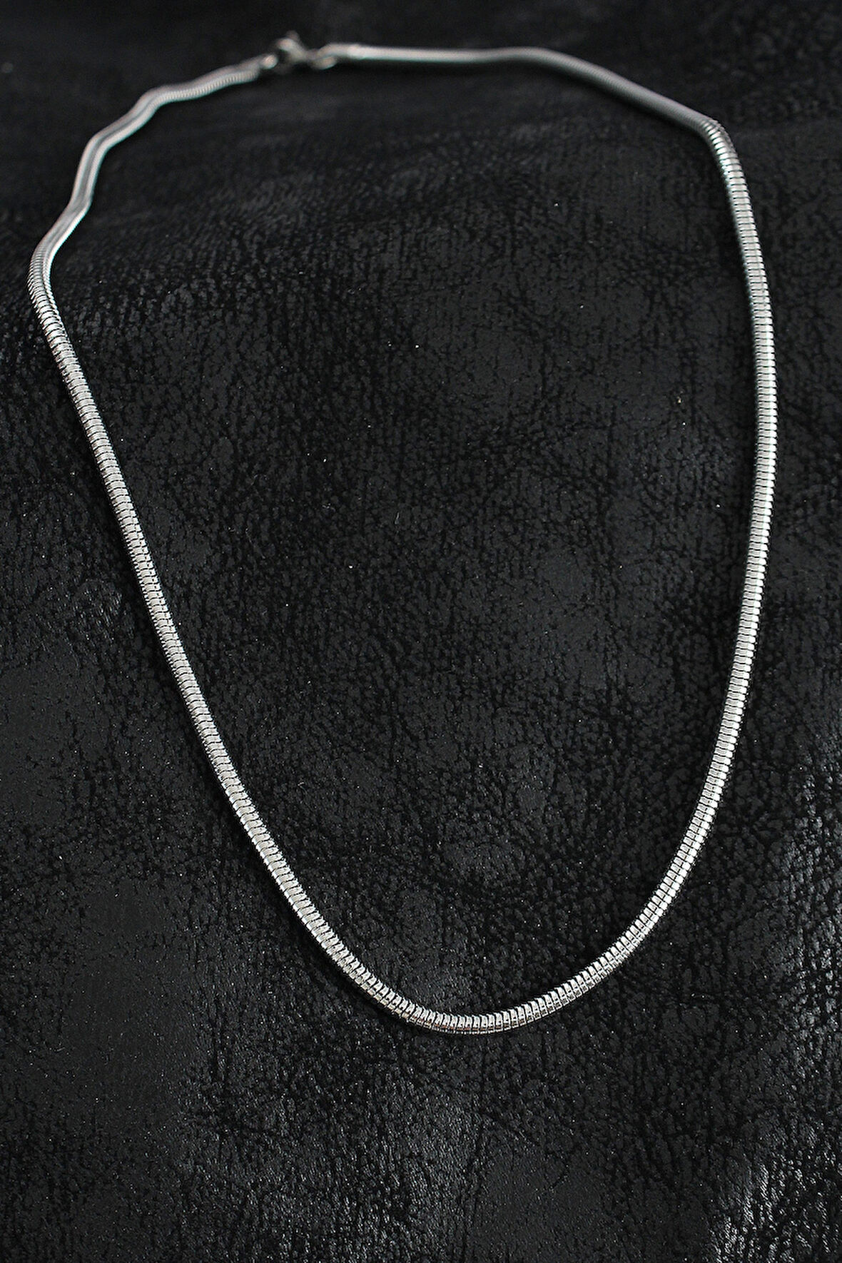 316L Çelik Oval İtalyan Zincir Model Gümüş Renk Erkek Kolye