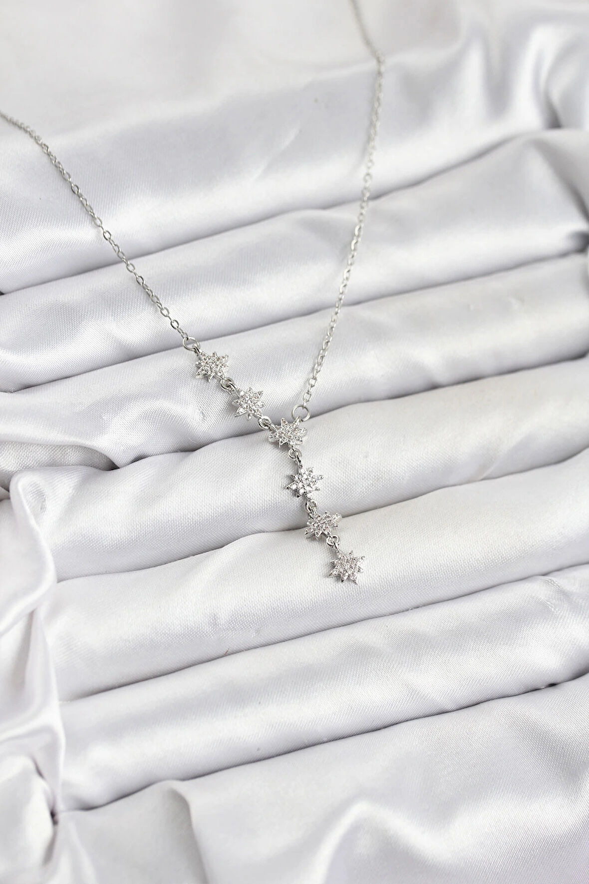 316L Çelik Zincir Gümüş Renk Kutup Yıldızı Model Kadın Kolye