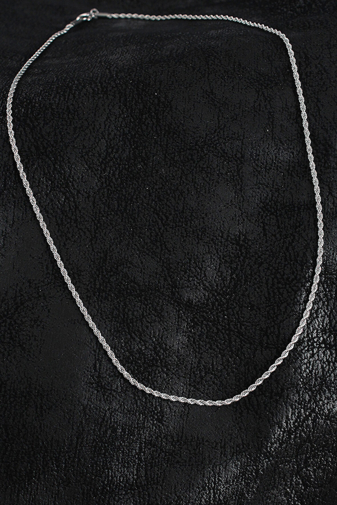 316L Çelik Halat Zincir Model Gümüş Renk Erkek Kolye