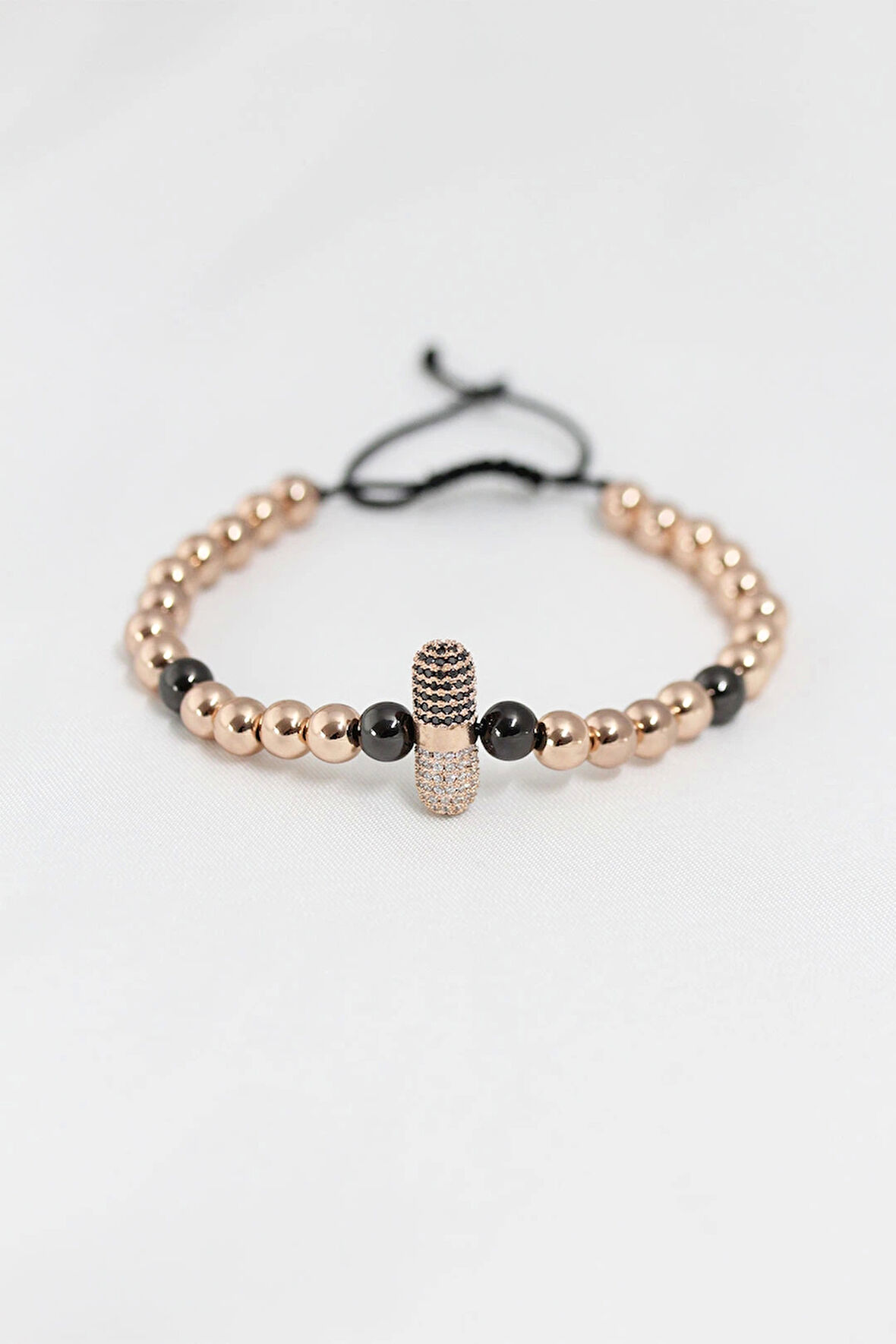 Rose Renk Çelik Zirkon Objeli Asansörlü Bileklik