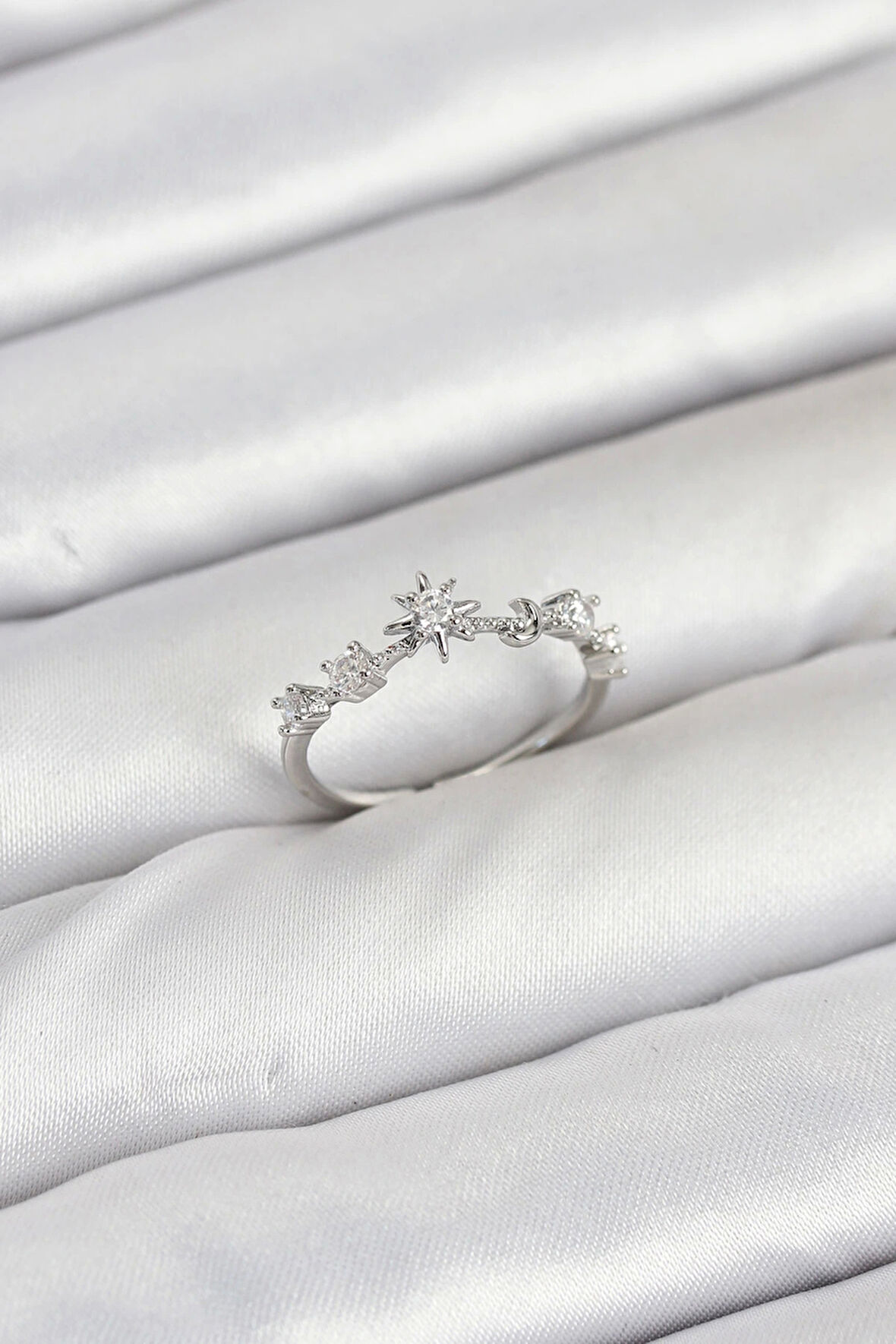 Pirinç Gümüş Renk Manifest Kadın Yüzük