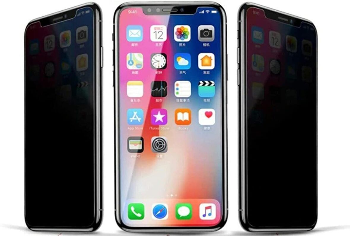 İphone X / Xs ve iPhone 11Pro Uyumlu Hayalet Ekran Koruyucu Yandan Görünmeyen Ekranı Tam Kaplayan Gizlilik Filtreli Görünmez 5D ince Cam Ekran Koruma