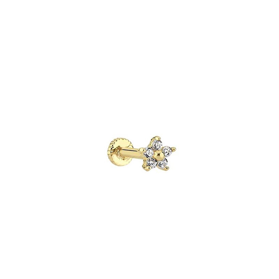 Yıldız Taşlı Altın Tragus Piercing