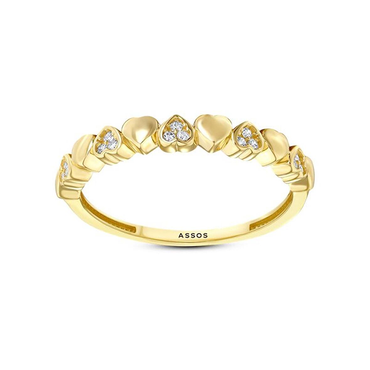 Kalpli Taşlı Altın Yüzük