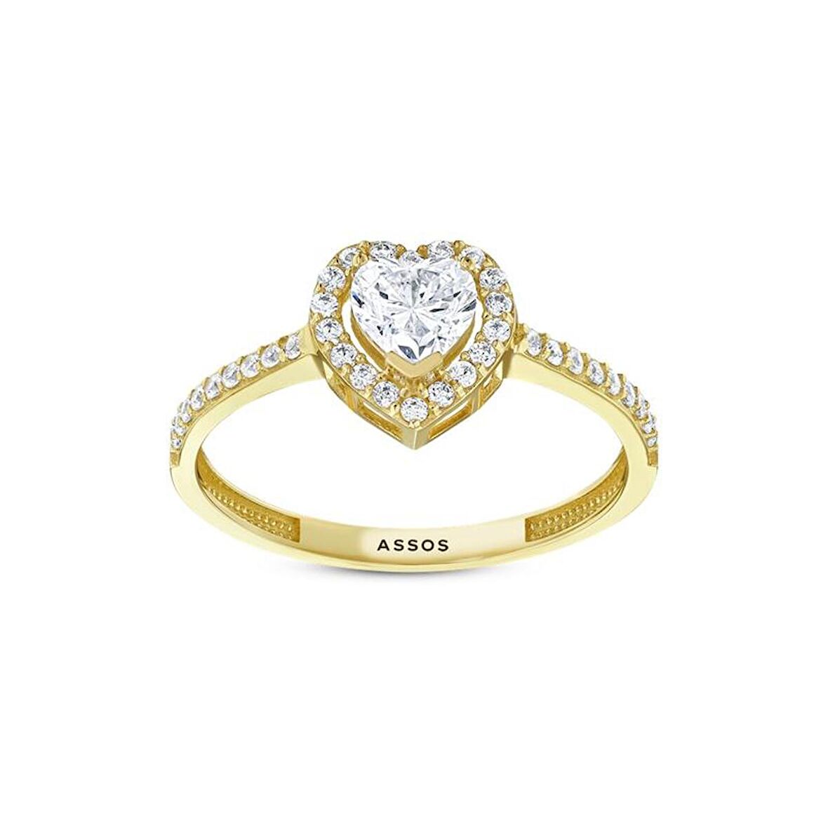 Kalp Taşlı Altın Yüzük