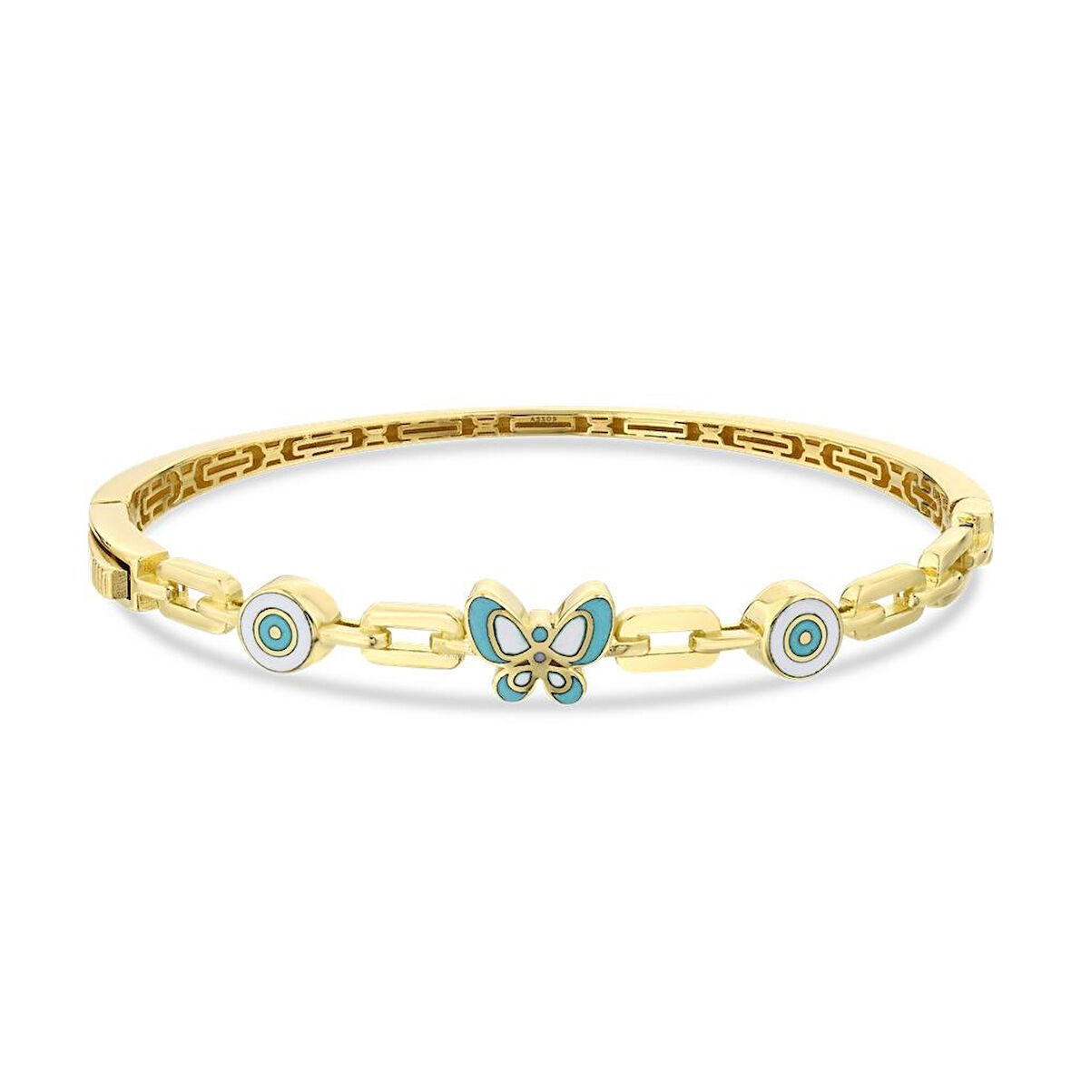 Kelebek Figürlü Altın Çocuk Kelepçe - 14K