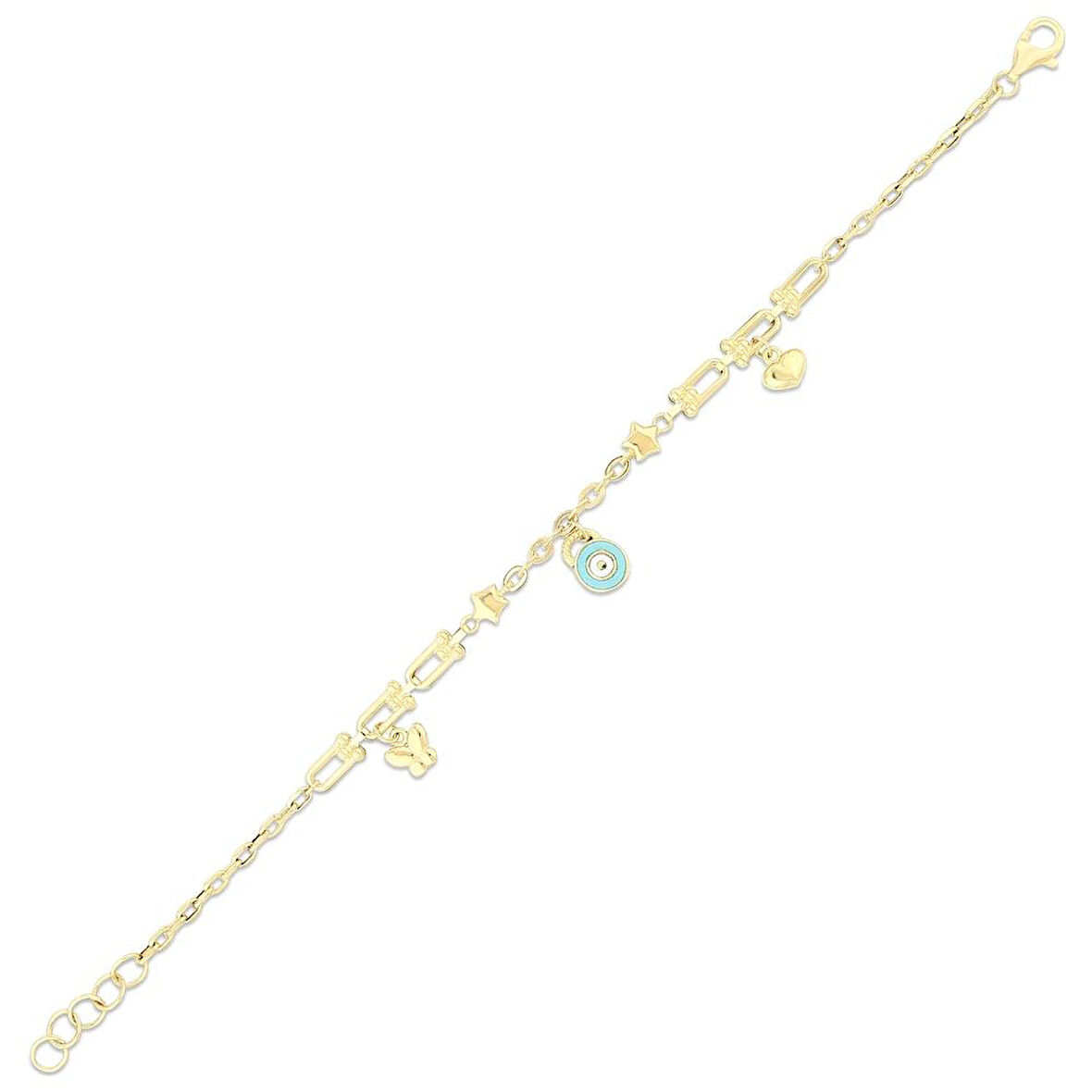 Kelebek Figürlü Altın Çocuk Bileklik