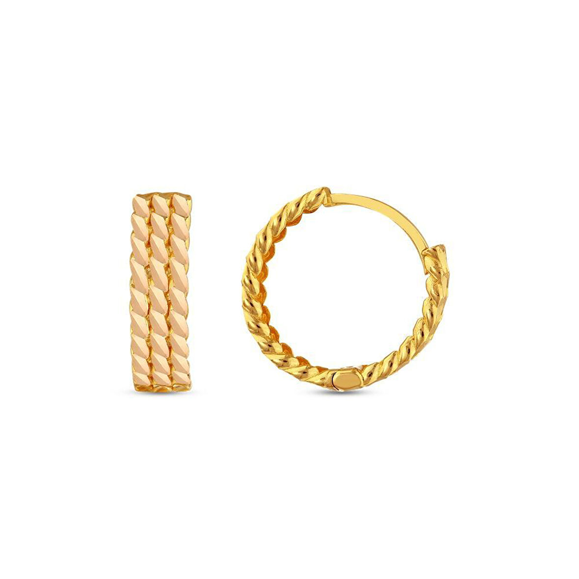 Altın Halka Küpe - 14K - 4.00gr
