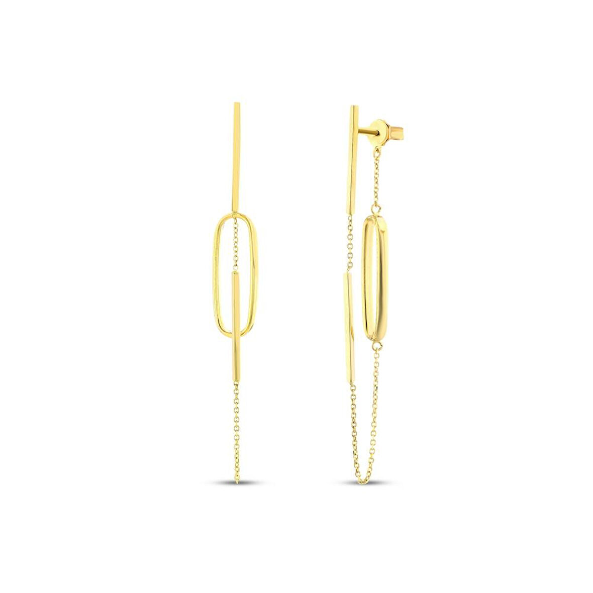 Altın Tasarım Küpe - 14K - 4.50gr