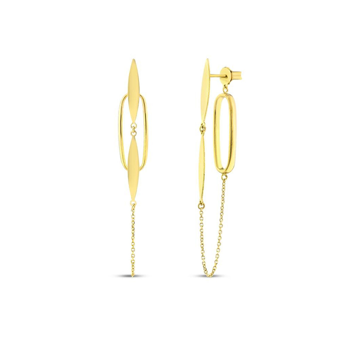 Tasarım Altın Küpe - 14K - 4.48gr