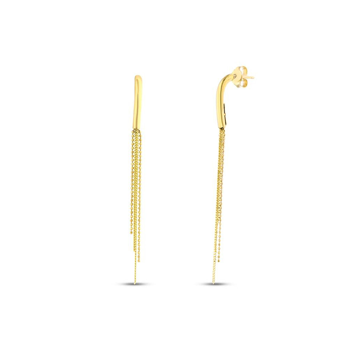 Tasarım Altın Küpe - 14K - 2.95gr