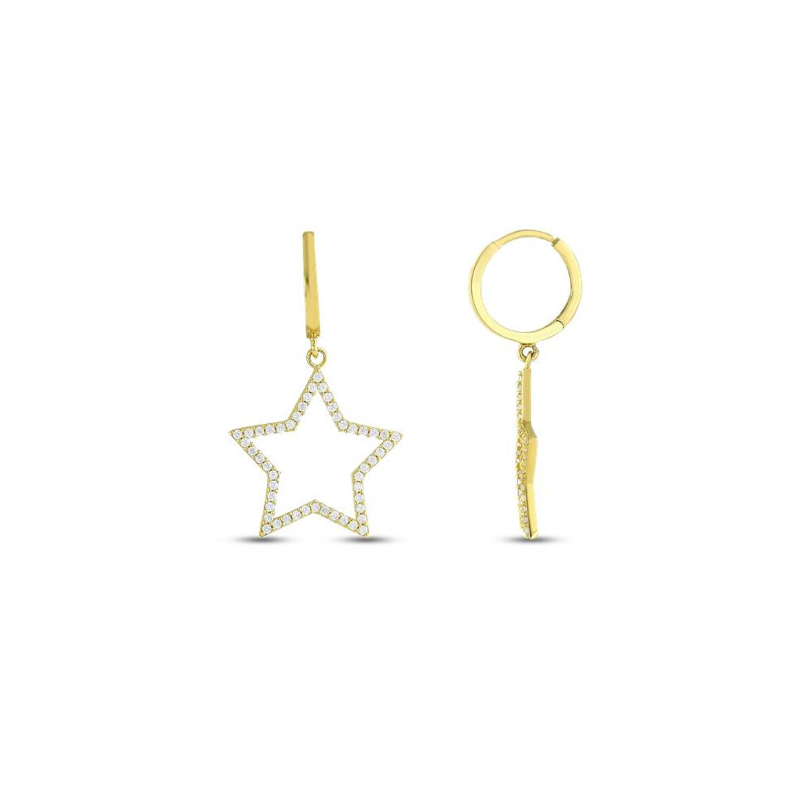 Yıldız Figürlü Altın Küpe - 14K - 3.11gr