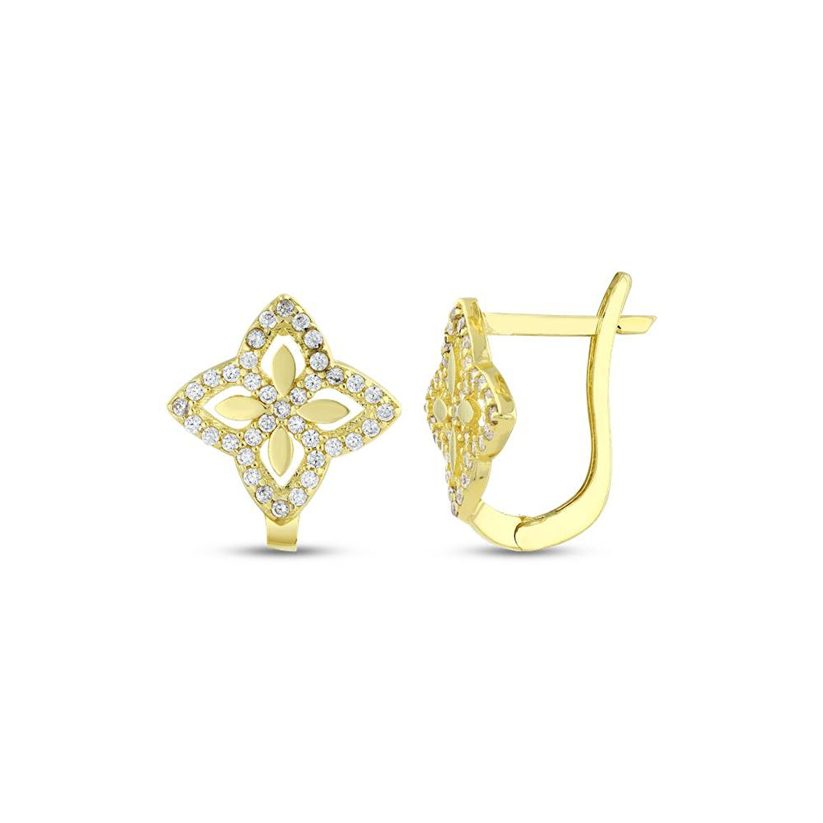 Altın Tasarım Küpe - 14K - 2.24gr