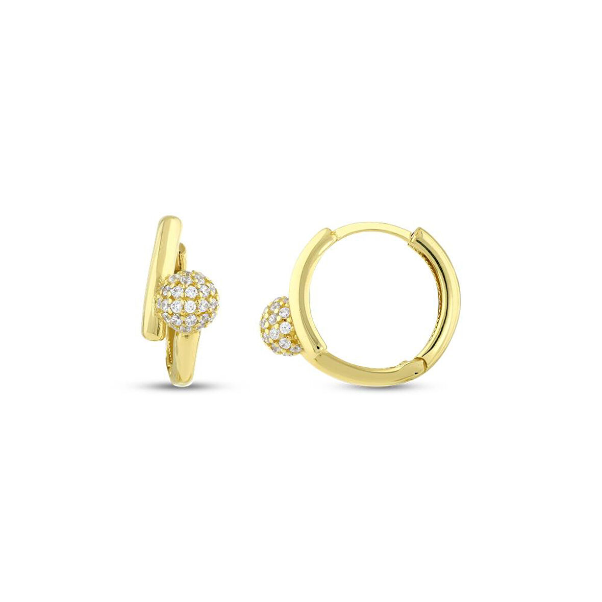Altın Tasarım Küpe - 14K - 2.84gr