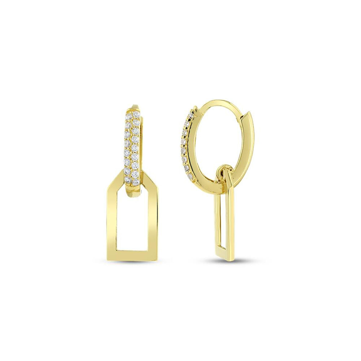 Altın Tasarım Küpe - 14K - 2.00gr