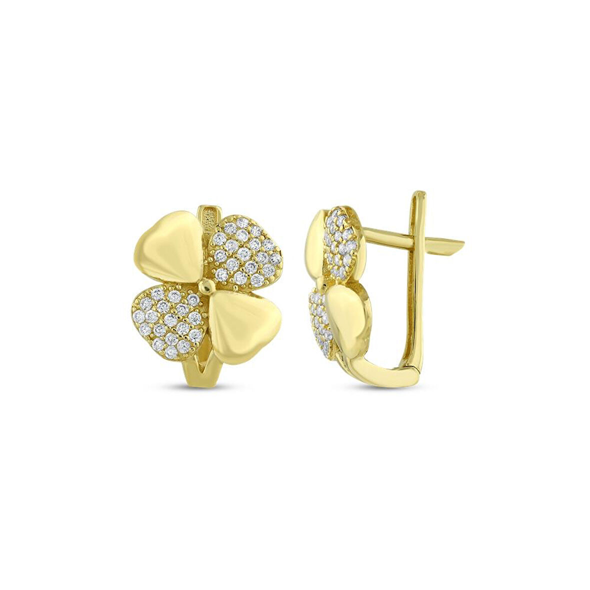 Altın Yonca Küpe - 14K - 2.85gr