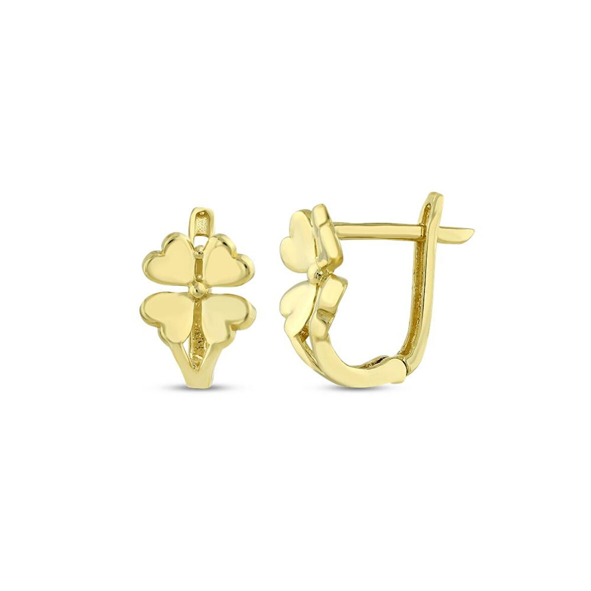 Altın Yonca Küpe - 14K - 1.76gr