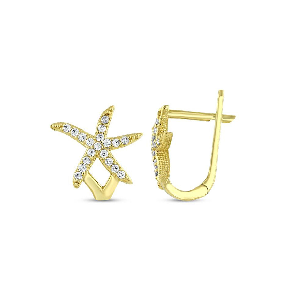 Altın Tasarım Küpe - 14K - 2.14gr