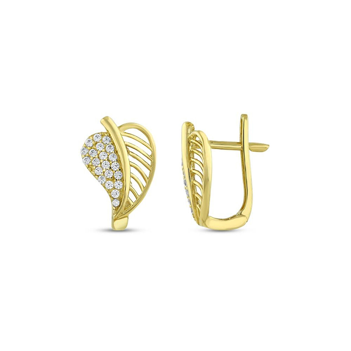 Altın Tasarım Küpe - 14K - 2.29gr